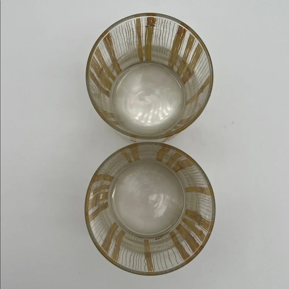 Vintage Cera Glassware for Neiman-Marcus Rocks Glasses Bamboo Design (Set of 2)